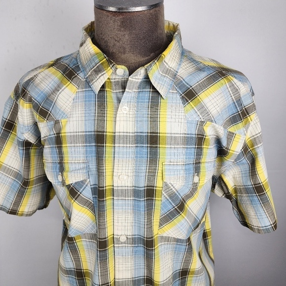 Patagonia Shirt Mens XXL Organic Cotton Plaid Short Sleeve Pockets Button Up - Picture 1 of 7
